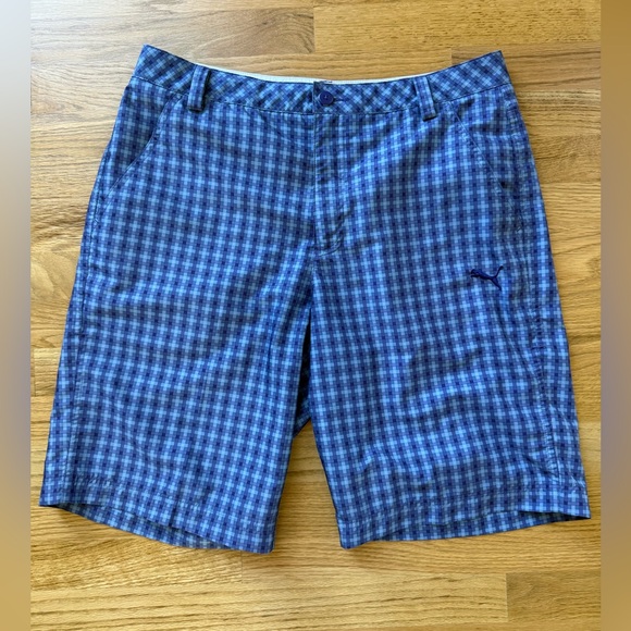 Puma Golf Plaid Shorts Mens Size 34 - Picture 1 of 5
